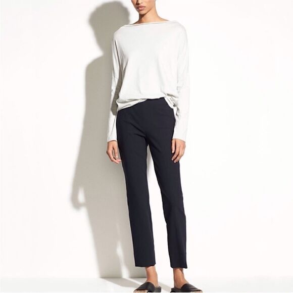 Vince Stitch Front Seam Slim Fit Ponte Pant in Coastal Blue - Picture 5 of 12